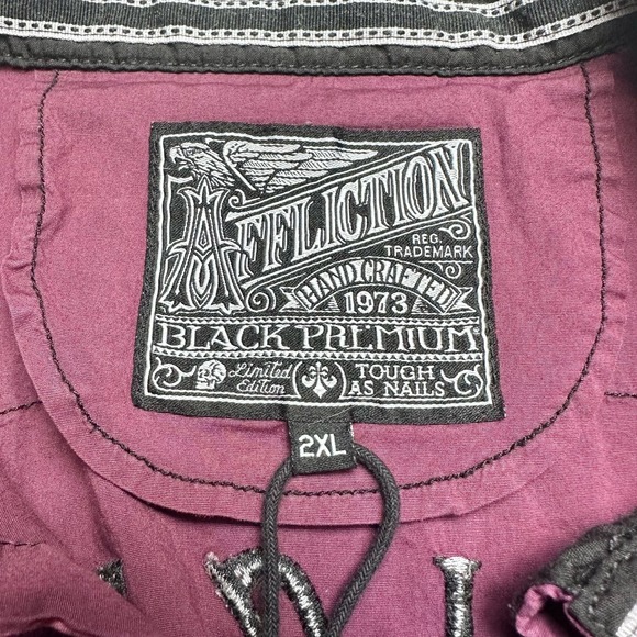 Affliction | Men | Premium Darken Soul Stretch LS Button Up Shirt 2XL - Picture 7 of 16
